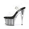 Pleaser - ADORE708SRS Sandale à bride à la cheville, Pole dance chaussures - Chaussures de pole dance - Couleur argent/Transparent Product image
